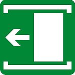 sign keywords :  arrow arrows direction directional directions door doors green left open slide way white
