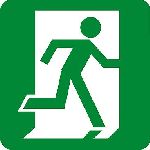 sign keywords :  door doors emergency evacuation evauation exit green man white