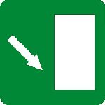 sign keywords :  arrow arrows direction directional directions door doors down evacuation evauation exit fire green way white