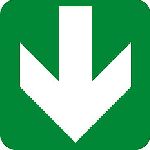 sign keywords :  arrow arrows direction directional directions down evacuation evauation exit fire green way white
