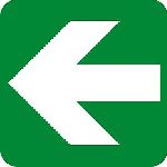 sign keywords :  arrow arrows back direction directional directions evacuation evauation exit fire green left way white