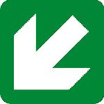 sign keywords :  arrow arrows direction directional directions down evacuation evauation exit fire green left way white