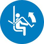 raise safety restraining bar on ski chairlift 