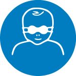 Protect infants eyes with opaque eye protection