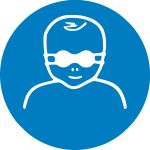 Protect infants eyes with opaque eye protection