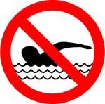 No swimming