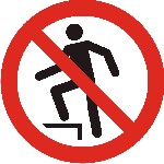 Interdiction de marcher sur la surface signe