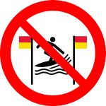 No surfing between the red-and-yellow flags 