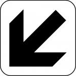 down and left arrow