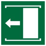 Door slides left to open 