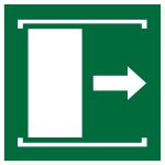 Door slides right to open 