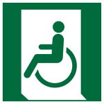 Emergency exit for people unable to walk or with walking impairment left 