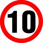 sign keywords :  drive limit miles mph red speed traffic