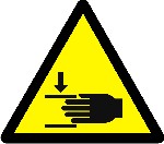 Warning crushing of hands